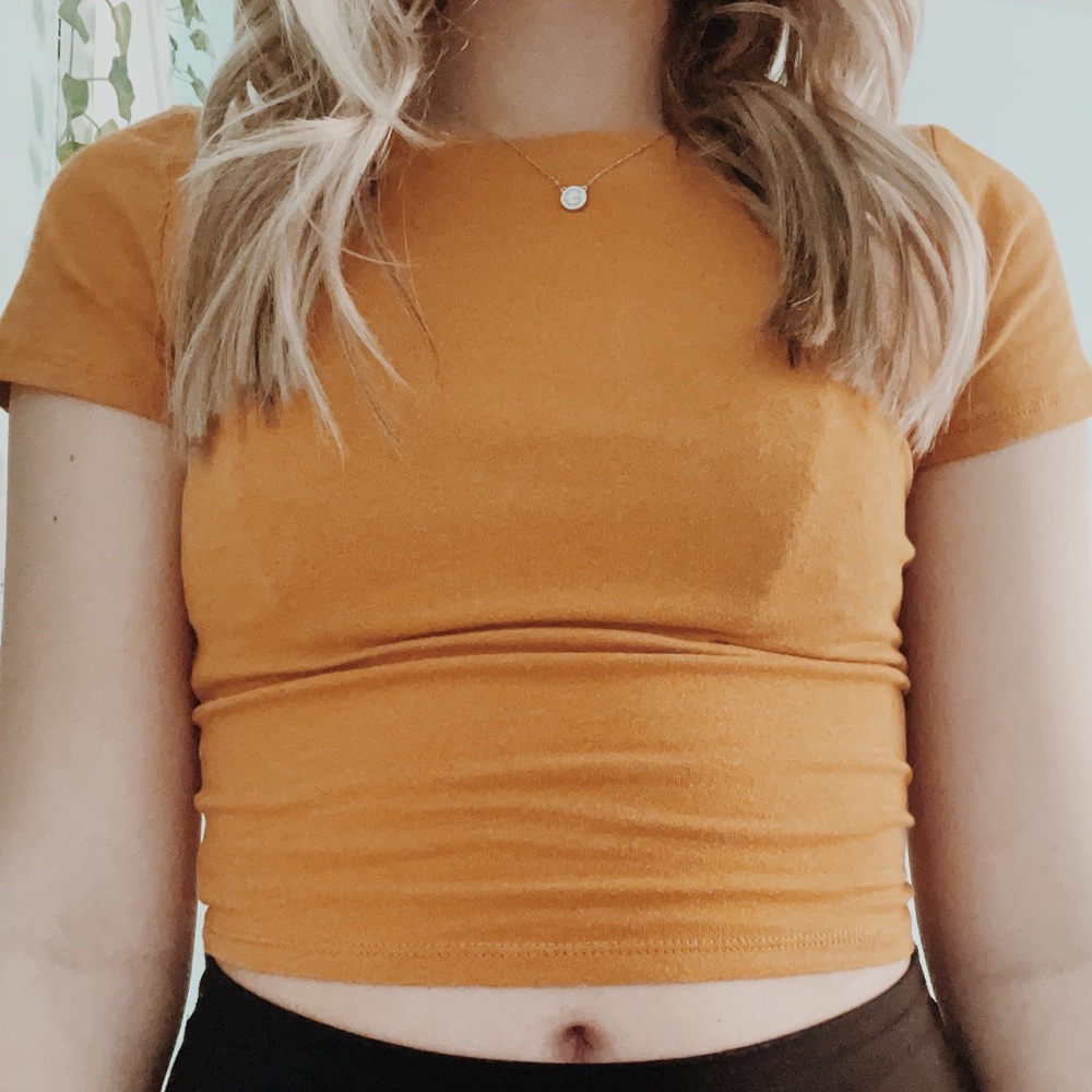 yellowish crop top